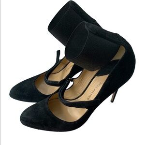 NEW Paul Andrew Mary Jane black velvet strap pump